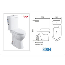 Toilette à deux pièces lavable et impeccable à glace avec S-Trap &amp; P-Trap (A-8004)